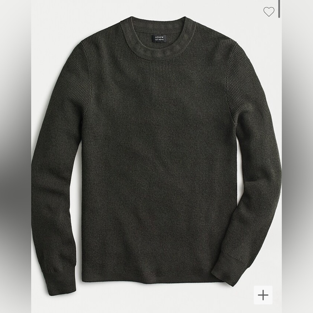J. Crew Washable merino wool waffle crewneck sweater